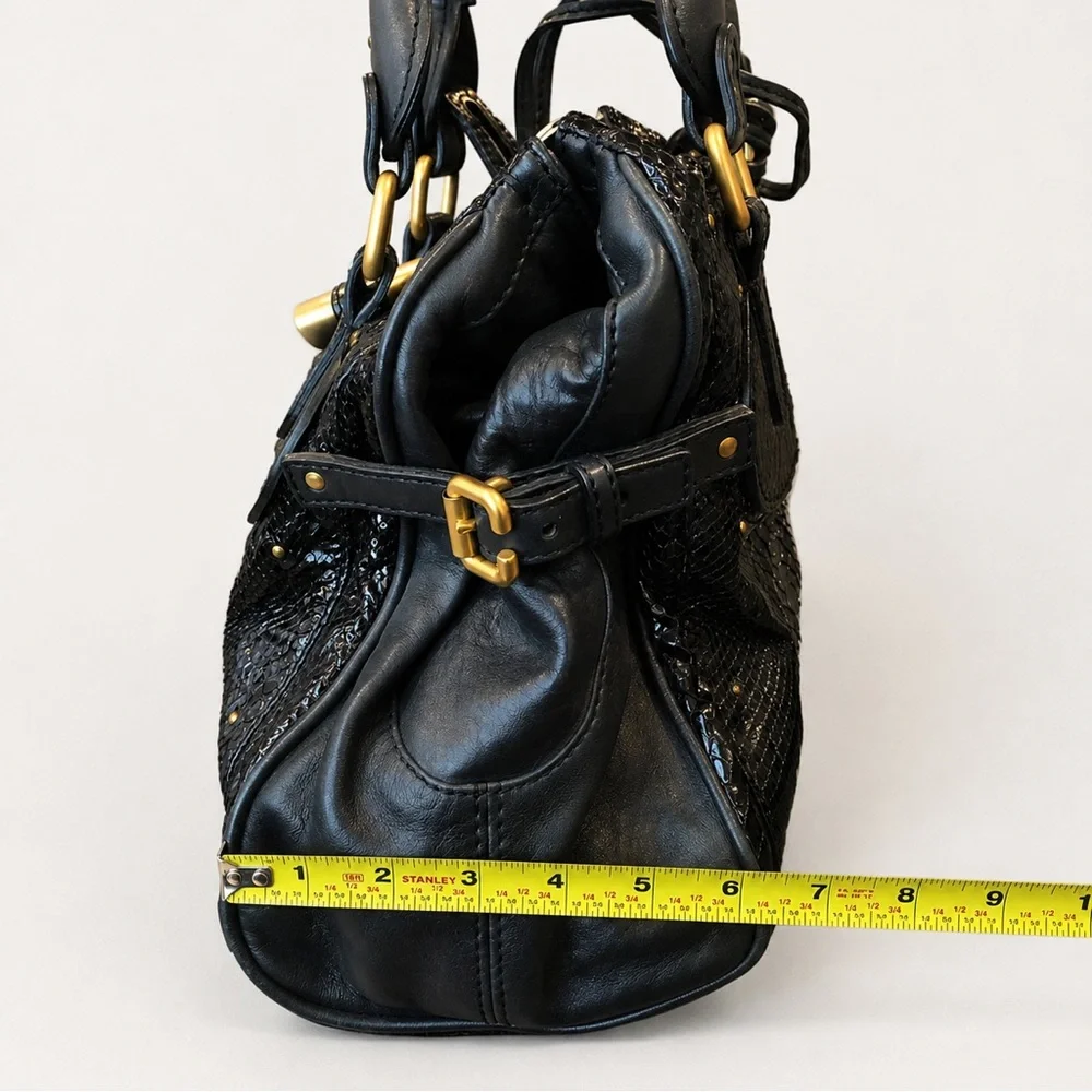 CHLOE PADDINGTON Mini Black Leather Satchel with LOCK & KEY